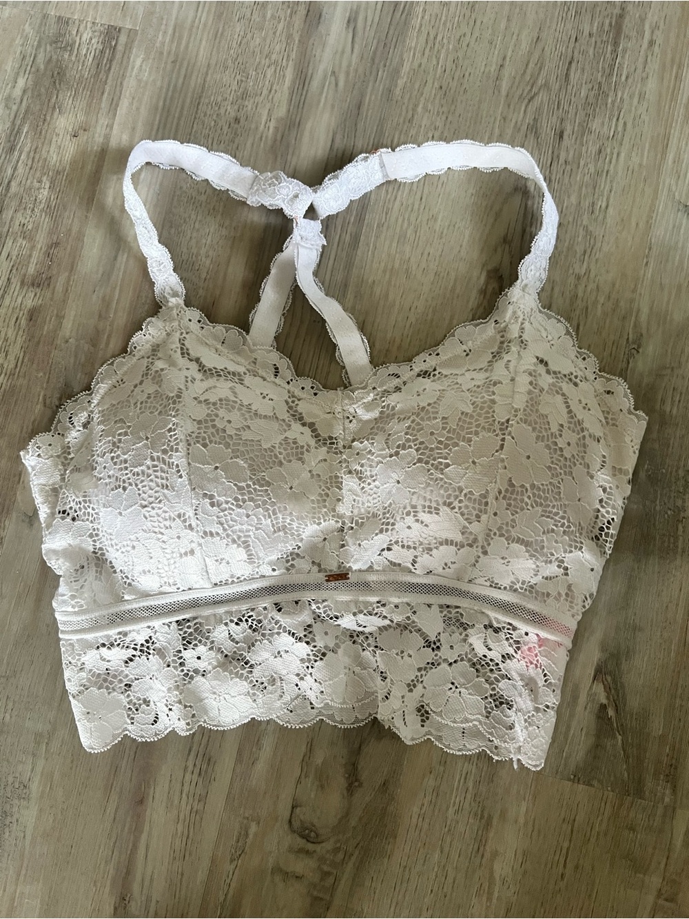 Jady K lace Longline Bralette with removable pads- White